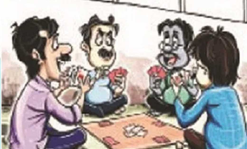 शीतला मंदिर चौक के पास 4 जुआरी पकड़ाए.