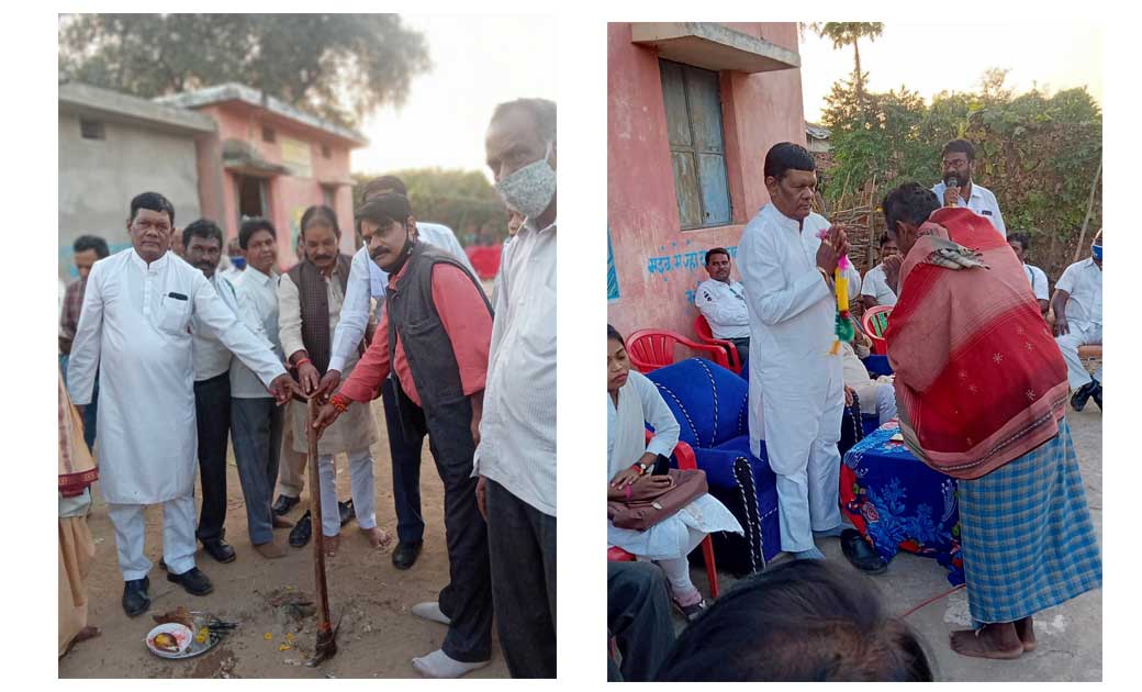 विधायक किस्मत लाल नंद ने किया पहुँच मार्गो का भूमिपूजन. - CG Sandesh