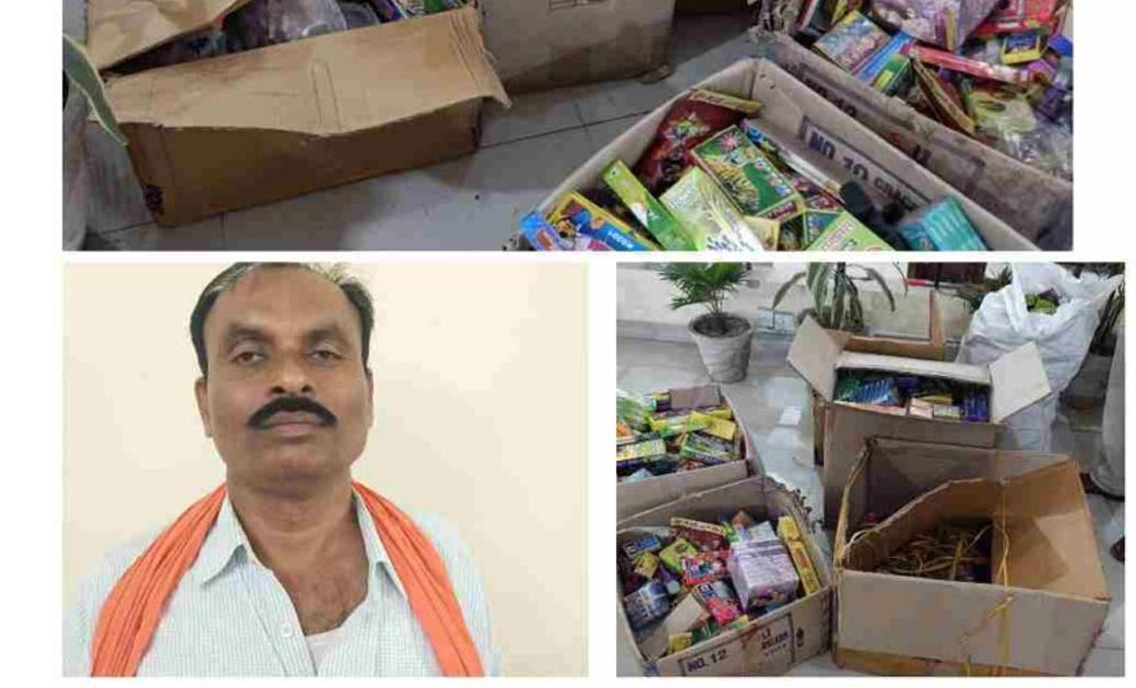 चक्रधर नगर पुलिस की बड़ी कार्यवाही....दुकान में पटाके की अवैध बिक्री करते दुकानदार पकड़ाया....1,50,000 रूपये का पटाका जप्त.....