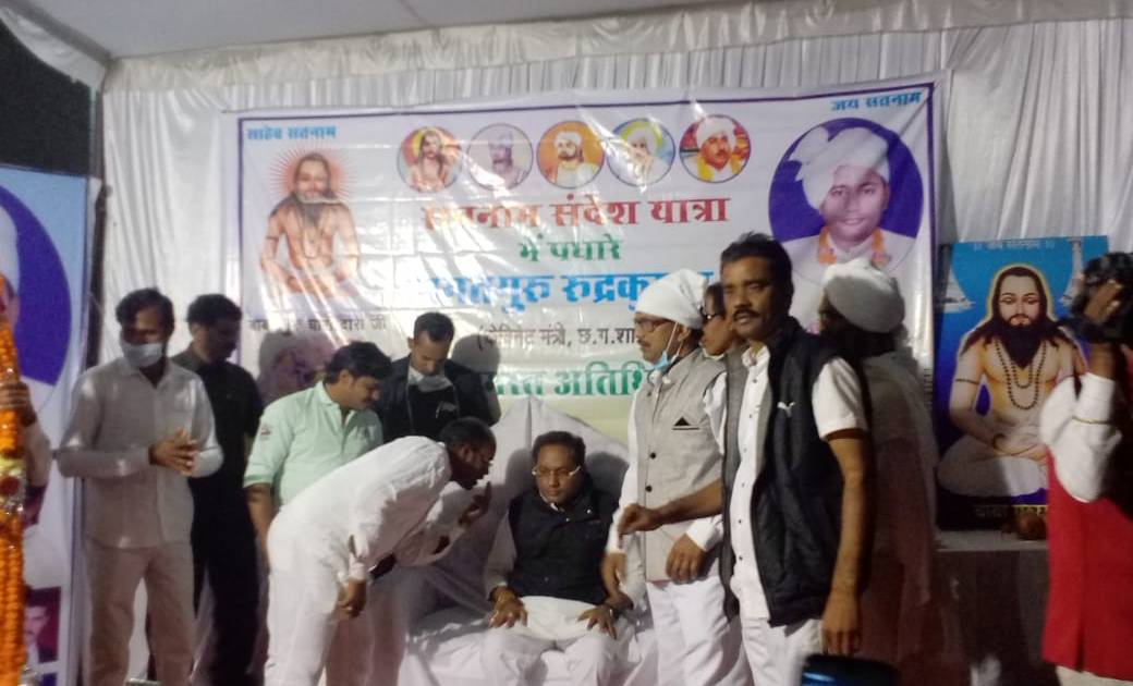 मंत्री रुद्रगुरु गुरु का बसना में जोरदार स्वागत - CG Sandesh