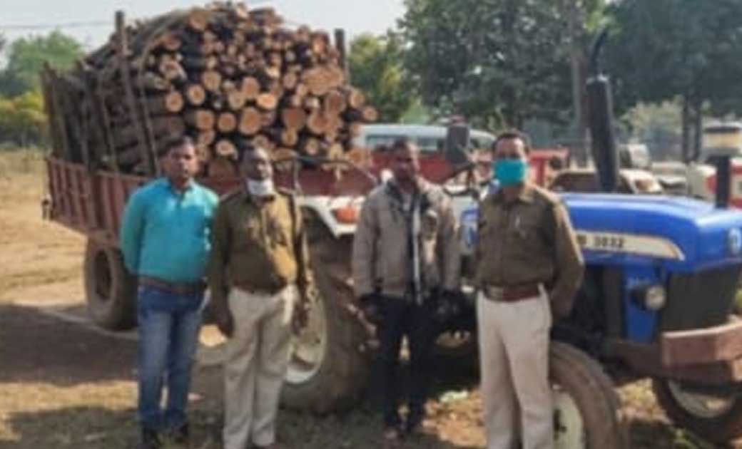 कोसीर पुलिस ने अवैध परिवहन करते खैर लकड़ी सहित ट्रैक्टर किया... - CG Sandesh