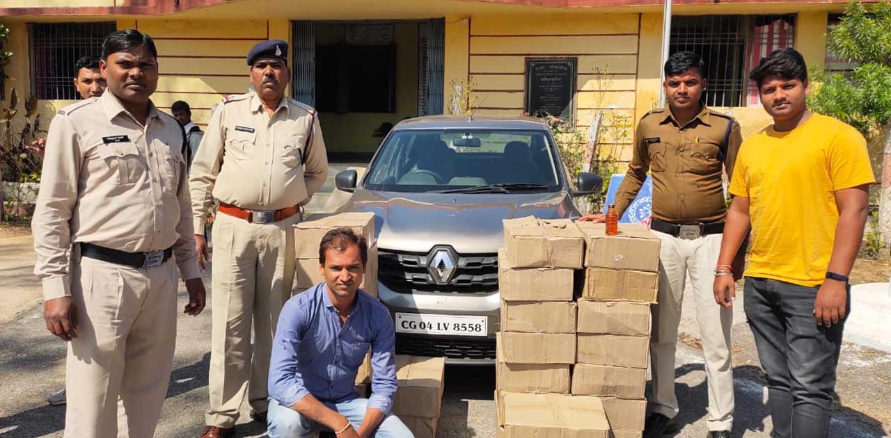 अवैध परिवहन करते हुए 25 पेटी शराब जप्त - CG Sandesh