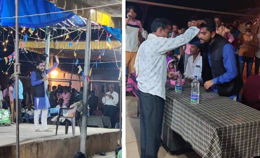 ठुमसा में मुख्य अतिथि रुप मे  छत्तीसगढ़ी नाचा पार्टी के कार्यक्रम में सम्मिलित हुए अशवंत तुषार साहू  