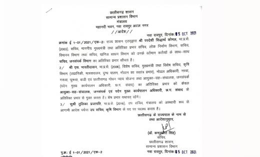 सरकार ने आईएएस अधिकारियों को सौंपी नई जिम्मेदारी