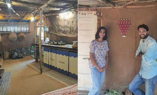 कपल ने 700 साल पुरानी तकनीक से बनाया 2 मंजिला `मिट्टी का महल... - CG Sandesh