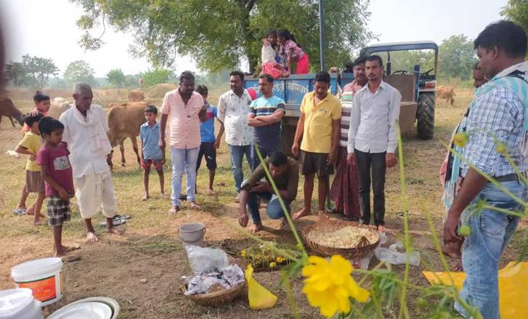 सरायपाली : ग्राम पंचायत मुंधा में गोवर्धन पूजा को गौठान दिवस... - CG Sandesh