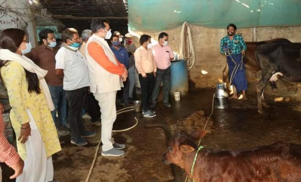 गोधन न्याय योजना का संचालन व आजीविका संवर्धन के कार्यों को देखने सारंगढ़ के गौठानों में पहुंचे कलेक्टर भीम सिंह...