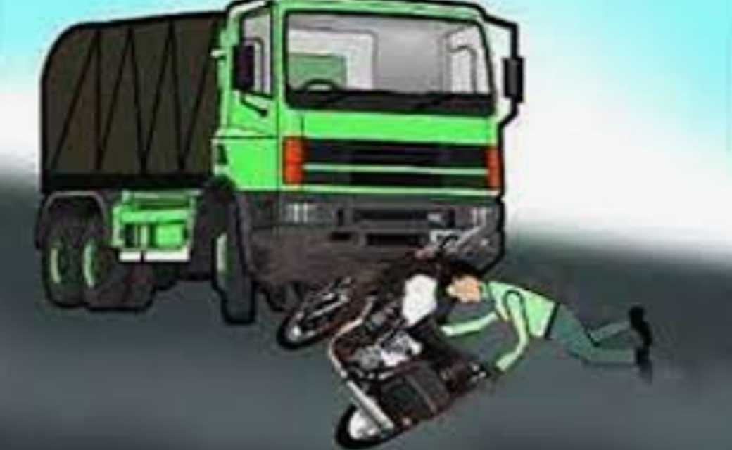 सरायपाली : ट्रक के ठोकर से मोटरसायकल चालक की मौत.