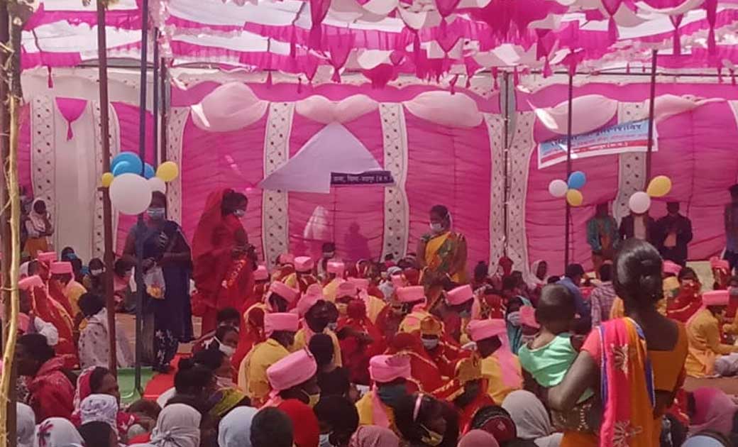 मुख्यमंत्री कन्या विवाह योजना अंतर्गत सन्ना में 56 जोड़ी सामुहिक विवाह.