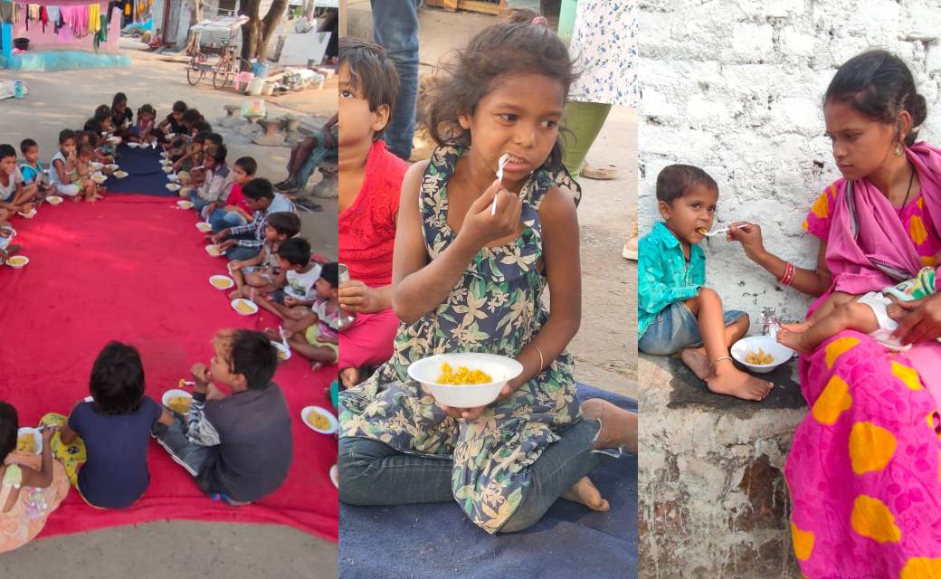 बस्ती के बच्चो के लिए मैगी पार्टी ...फीडिंग इंडिया रायपुर के वालंटियर द्वारा राजधानी के इलाको में बांटा गया मैग्गी....