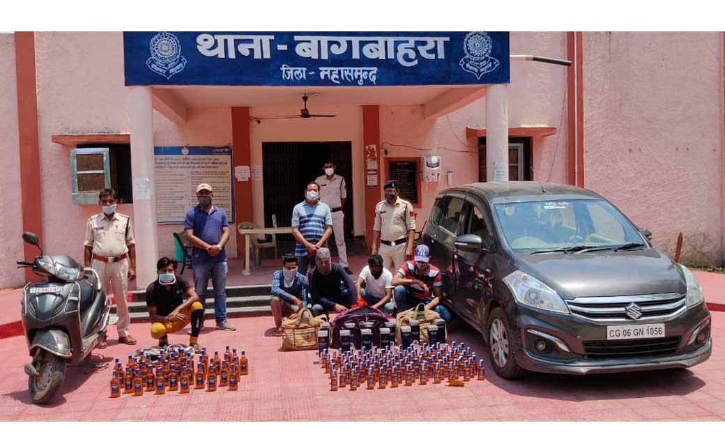 अंग्रेजी शराब परिवहन करते  उड़ीसा राज्य निर्मित  शराब के साथ 5 गिरफ्तार.