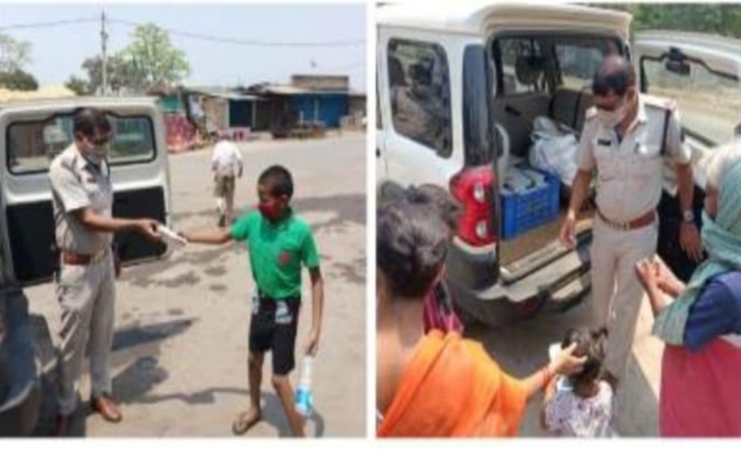 कोरोना और भूख के बीच ढाल बनी खाकी वर्दी... हजारों लोगों तक पहुंचा चुकी है सूखा राशन एवं पका हुआ भोजन...