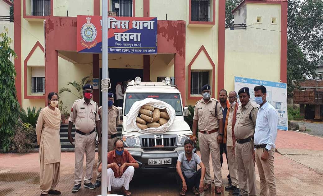 बसना : 60 किलो मादक पदार्थ गांजा जप्त.