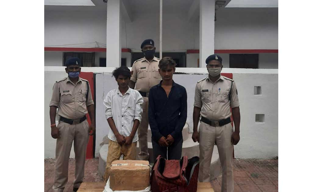 गांजा तस्करी करते रीवा के 2 आरोपी चढ़े पुलिस के हत्थे ...10 किलो गांजा जप्त,,