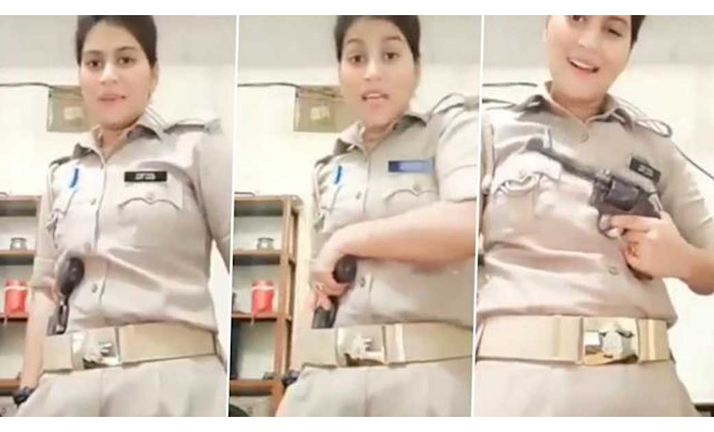 कमर में पिस्तौल लगाकर  वीडियो बनाना महिला पुलिस को पड़ा भारी... - CG Sandesh