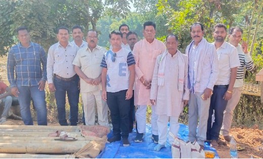 बसना : बोर खनन व मोटर पम्प स्थापना के लिए किया गया भूमिपूजन - CG Sandesh