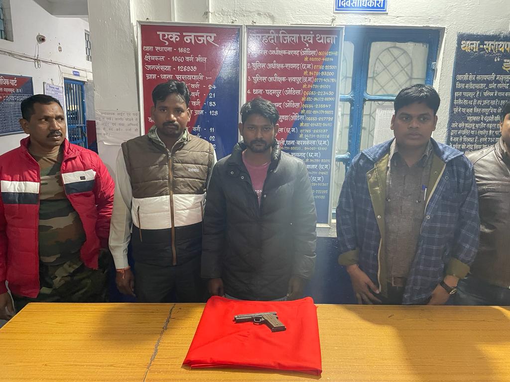 देशी पिस्टल के साथ  युवक गिरफ्तार, युवक इस्लाम मोहल्ला सरायप... - CG Sandesh