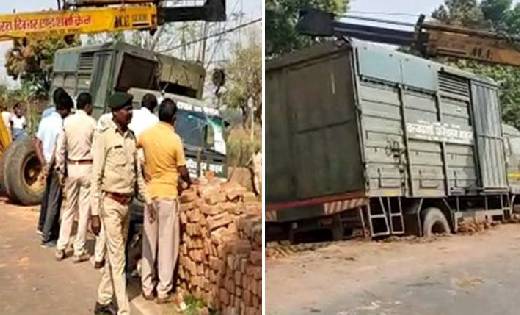 48 हिरणों से भरी ट्रक पलटी, वन विभाग में मचा हडकंप - CG Sandesh