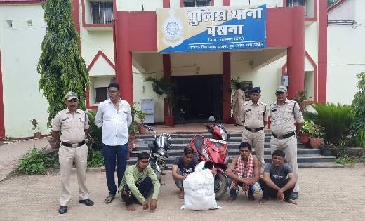 बसना : 2 लाख के गांजा के साथ 4 अन्तर्राज्यीय तस्कर गिरफ्तार  - CG Sandesh