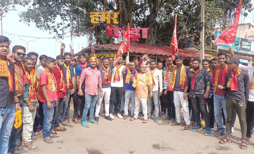 रामजन्म भूमि तीर्थ क्षेत्र न्यास सदस्य स्वामी परमानंद गिरी महाराज का पेण्ड्रा आगमन हुआ