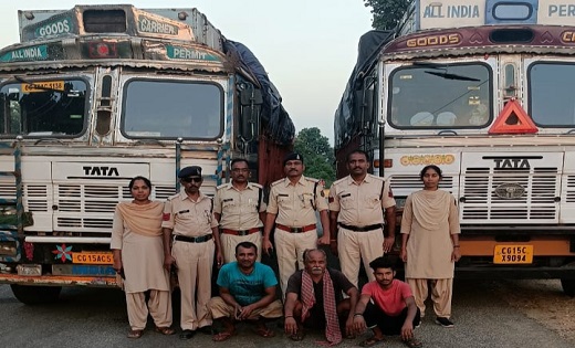 विस्फोटक सामाग्री का परिवहन करते 3 आरोपी गिरफ्तार... 3 ट्रक ... - CG Sandesh