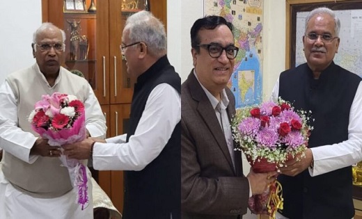 सीएम बघेल ने दिल्ली में राष्‍ट्रीय अध्‍यक्ष खड़गे समेत कई नेताओं से की मुलाकात