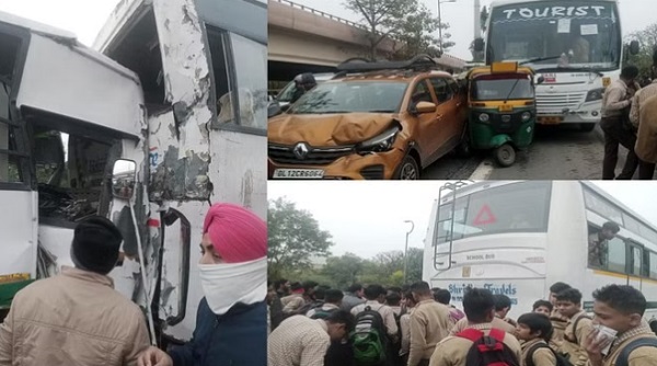 बड़ा हादसा : आपस में टकराईं 4 स्कूल बसें, 25 बच्चों समेत 29 ... - CG Sandesh