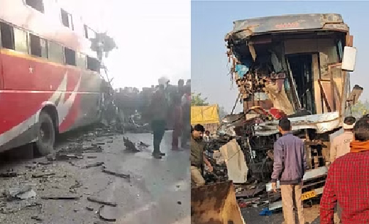 बस और चावल से लदे ट्रक की भिडंत, 3 यात्रियों की मौत - CG Sandesh