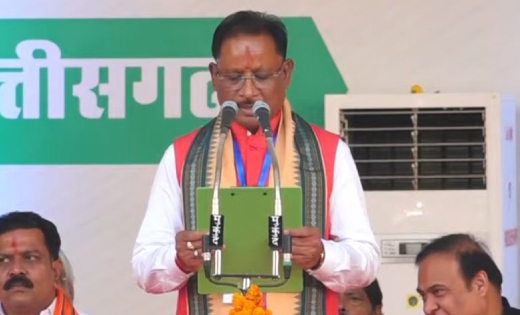 साय ने ली सीएम पद की शपथ, साव और शर्मा ने ली डिप्टी सीएम की शपथ