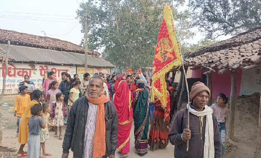 जोबी के श्रद्धालुओं ने निकाली अयोध्या अक्षत कलश यात्रा - CG Sandesh