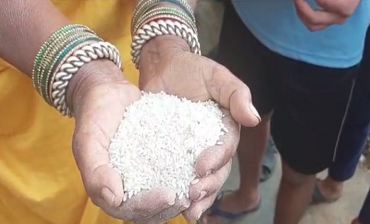 सरकारी राशन दूकान में कीड़े लगे चावल वितरण पर ग्रामीणों का हं... - CG Sandesh