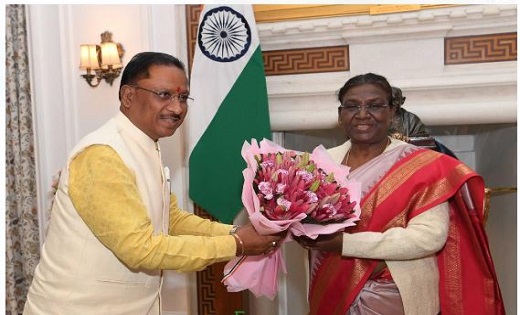 छत्तीसगढ़ के मुख्यमंत्री विष्णुदेव साय ने महामहिम राष्ट्रपति से सौजन्य मुलाकात की