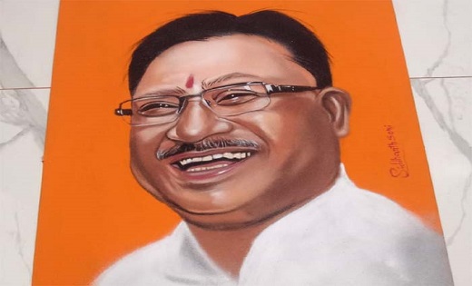 रंगोली कलाकार सिद्धार्थ सोनी ने बनाई मुख्यमंत्री साय की मनमोहक तस्वीर