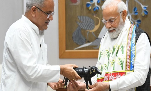 दिल्ली में पीएम मोदी से मिले मुख्यमंत्री भूपेश बघेल - CG Sandesh