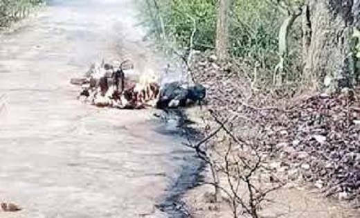शख्स पर गिरा हाई वोल्टेज तार, बाइक समेत मौके पर जलकर हुआ राख - CG Sandesh