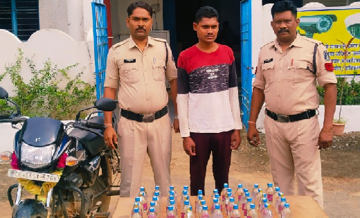 पटेवा : 48 पौवा देशी प्लेन शराब परिवहन करते युवक गिरफ्तार - CG Sandesh