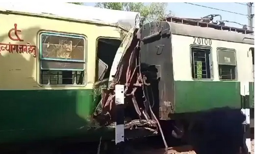 ट्रेन हादसा :  लोकल EMU ट्रेन का डिब्बा पटरी से उतरा...गाड़ी... - CG Sandesh