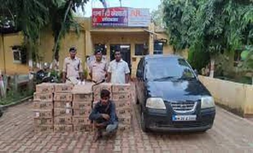 CG : कार से 30 पेटी MP की शराब के साथ एक आरोपी गिरफ्तार - CG Sandesh