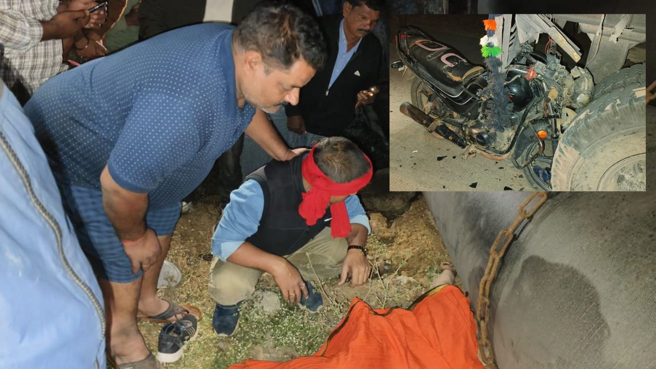 CG : नेशनल हाईवे पर ट्रक पलटने से लगी भीषण आग, चालक की दर्दन... - CG Sandesh