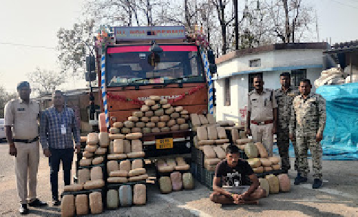 सिंघोडा : ट्रक में 75 लाख का गांजा ले जाते तस्कर गिरफ्तार - CG Sandesh