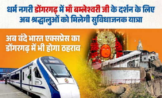 Good News : अब डोंगरगढ़ में भी ठहरेगी Vande Bharat Express