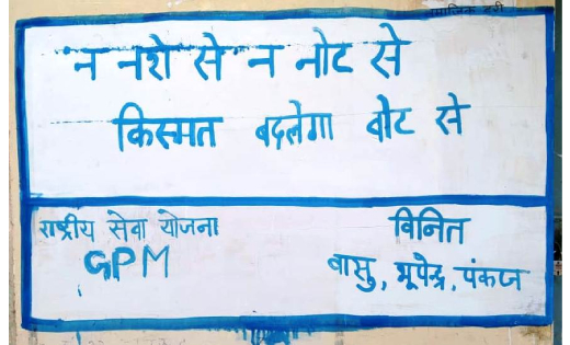 महासमुंद : मतदाता जागरूकता संबंधी प्रेरक नारों का दीवार लेखन... - CG Sandesh