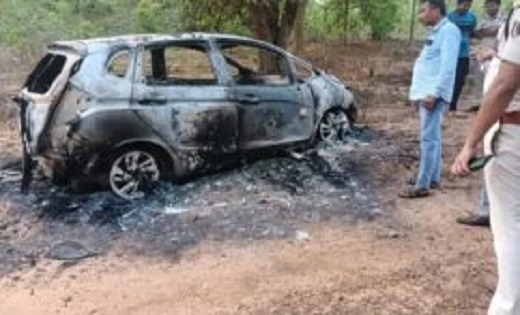 कोरबा:चलती कार में अचानक लगी भीषण आग, जलने से हुई शिक्षक की ... - CG Sandesh