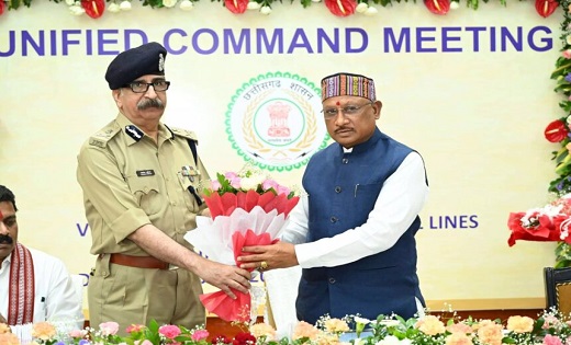 मुख्यमंत्री विष्णु देव साय की अध्यक्षता में यूनिफाइड कमांड की बैठक शुरू, देखें तस्वीरें