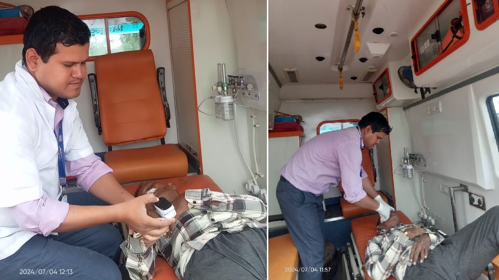 सरायपाली : संजीवनी 108 स्टाफ की सूझ-बूझ ने बचाई हादसे में घा... - CG Sandesh