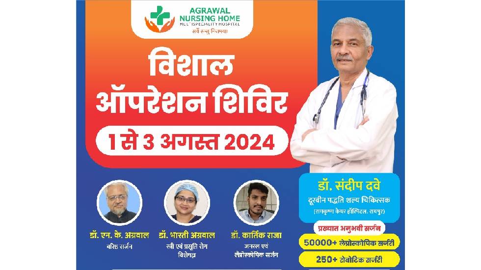 बसना : अग्रवाल नर्सिंग होम में विशाल ऑपरेशन शिविर का आयोजन 1... - CG Sandesh