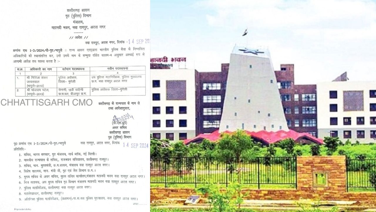 CG ब्रेकिंग : IPS अधिकारीयों का तबादला, भोजराम पटेल बनाए गए ... - CG Sandesh