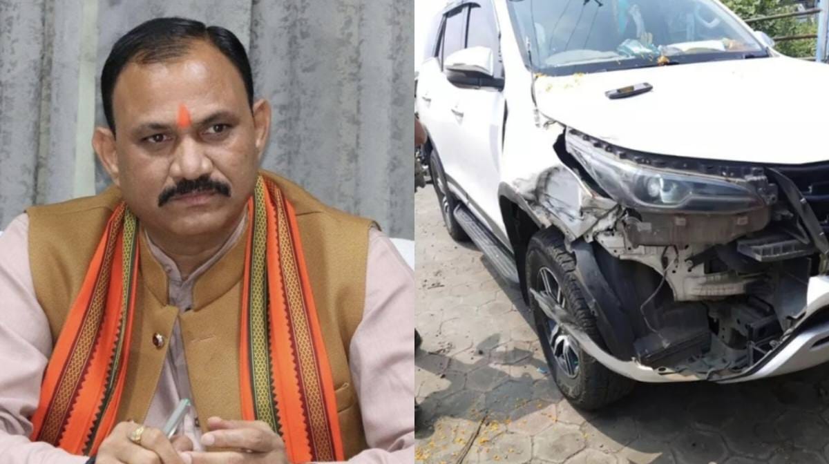   CG : ट्रक से जा भिड़ी स्वास्थ्य मंत्री श्याम बिहारी जायसवाल... - CG Sandesh