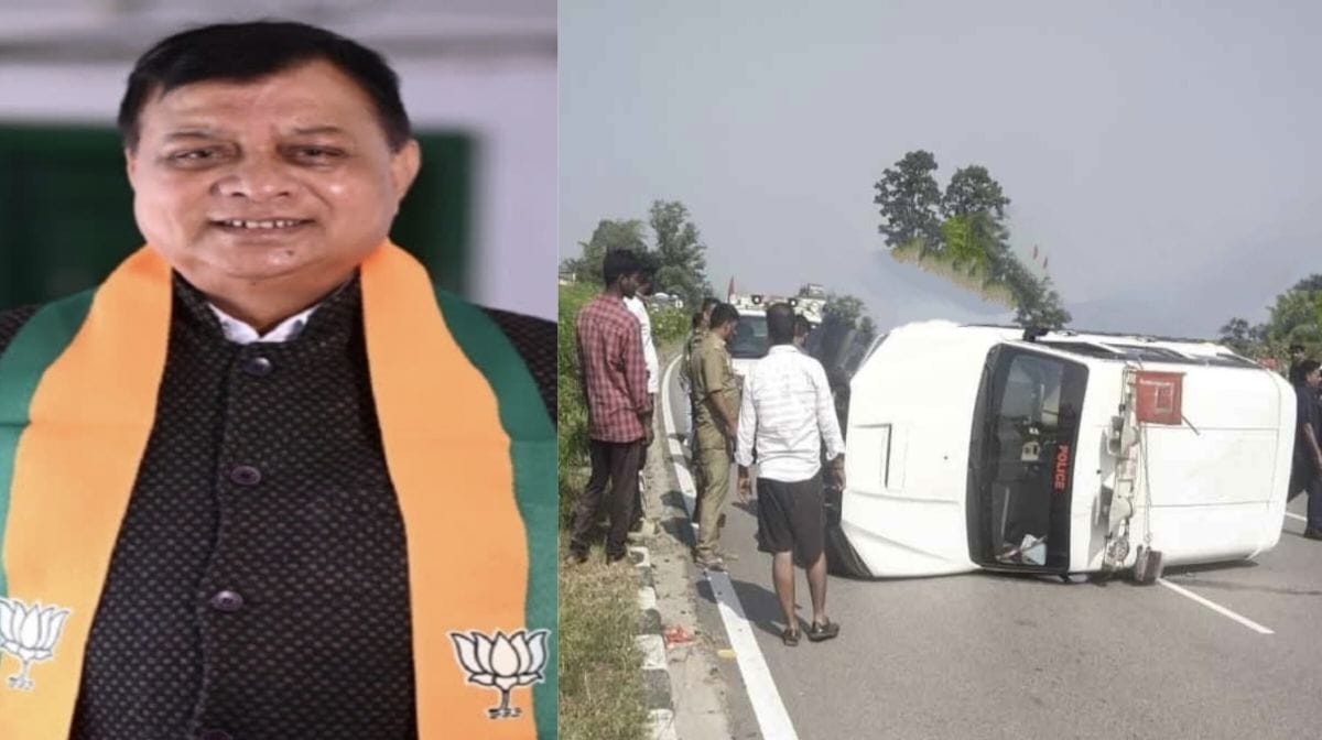 CG :  मंत्री लखनलाल देवांगन के काफिले की गाड़ी पलटी, इस वजह स... - CG Sandesh