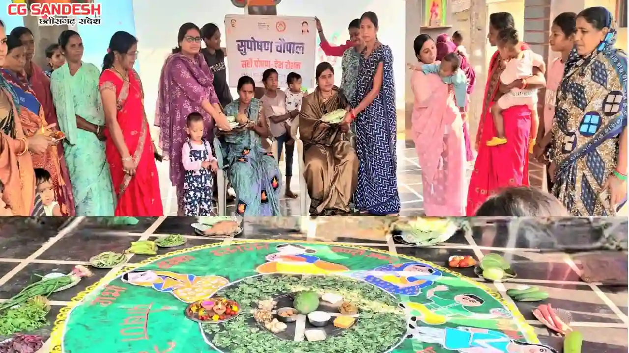 सरायपाली : आँगनबाड़ी केंद्रो मे सुपोषण चौपाल का आयोजन  - CG Sandesh
